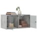 Mueble pared puertas vidrio 2 uds gris hormigón 68,5x37x35 cm