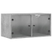 Mueble pared puertas vidrio 2 uds gris hormigón 68,5x37x35 cm