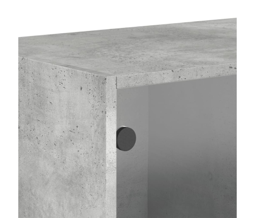 Mueble pared puertas vidrio 2 uds gris hormigón 68,5x37x35 cm