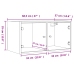 Mueble de pared puertas de vidrio roble ahumado 68,5x37x35 cm