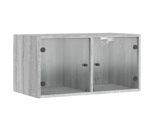 Mueble de pared puertas de vidrio gris Sonoma 68,5x37x35 cm