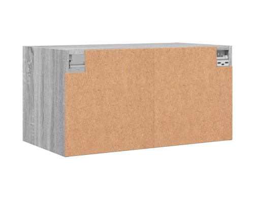 Mueble de pared puertas de vidrio gris Sonoma 68,5x37x35 cm