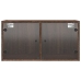 Mueble de pared puertas de vidrio marrón roble 68,5x37x35 cm