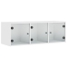 Mueble de pared con puertas de vidrio blanco 102x37x35 cm