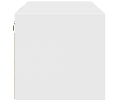 Mueble de pared con puertas de vidrio blanco 102x37x35 cm