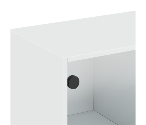 Mueble de pared con puertas de vidrio blanco 102x37x35 cm