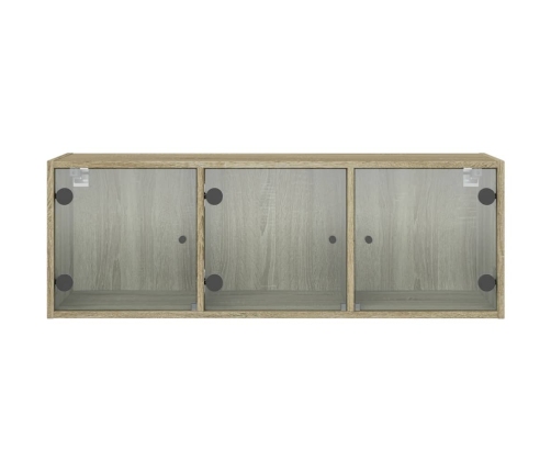 Mueble de pared puertas de vidrio roble Sonoma 102x37x35 cm