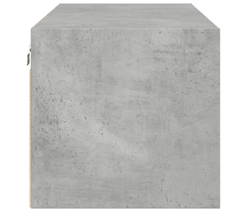 Mueble de pared puertas de vidrio gris hormigón 102x37x35 cm