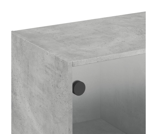 Mueble de pared puertas de vidrio gris hormigón 102x37x35 cm