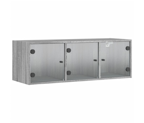 Mueble de pared puertas de vidrio gris Sonoma 102x37x35 cm