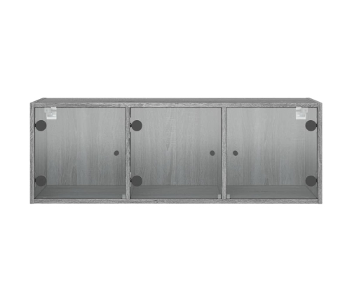 Mueble de pared puertas de vidrio gris Sonoma 102x37x35 cm