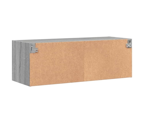 Mueble de pared puertas de vidrio gris Sonoma 102x37x35 cm