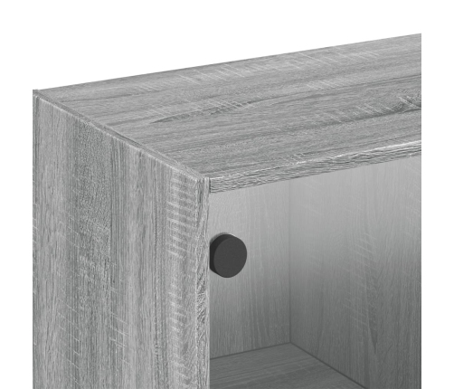 Mueble de pared puertas de vidrio gris Sonoma 102x37x35 cm