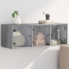 Mueble de pared puertas de vidrio gris Sonoma 102x37x35 cm