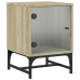 Mesitas noche con puertas vidrio 2 uds roble Sonoma 35x37x50 cm