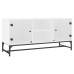 Mueble de TV con puertas de vidrio blanco 102x37x50 cm