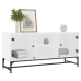 Mueble de TV con puertas de vidrio blanco 102x37x50 cm