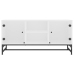 Mueble de TV con puertas de vidrio blanco 102x37x50 cm