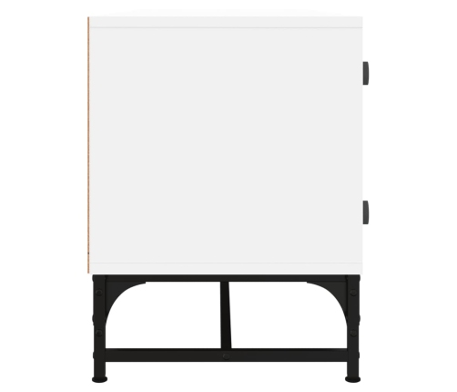 Mueble de TV con puertas de vidrio blanco 102x37x50 cm