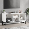 Mueble de TV con puertas de vidrio blanco 102x37x50 cm