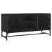 Mueble de TV con puertas de vidrio negro 102x37x50 cm