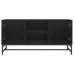 Mueble de TV con puertas de vidrio negro 102x37x50 cm