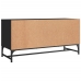 Mueble de TV con puertas de vidrio negro 102x37x50 cm