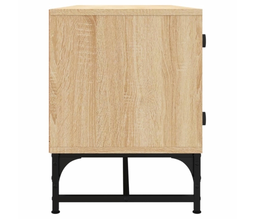 vidaXL Mueble de TV con puertas de vidrio roble Sonoma 102x37x50 cm