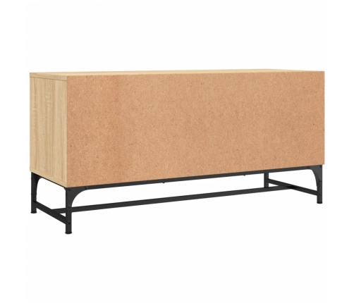 vidaXL Mueble de TV con puertas de vidrio roble Sonoma 102x37x50 cm