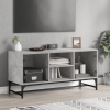 Mueble de TV con puertas de vidrio gris hormigón 102x37x50 cm