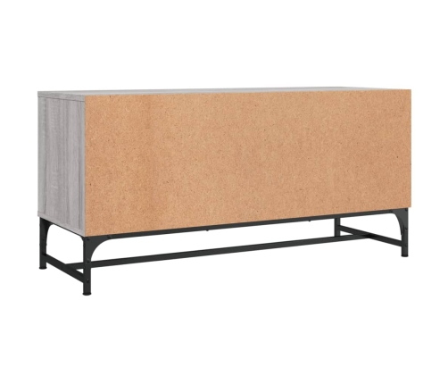 Mueble de TV con puertas de vidrio gris Sonoma 102x37x50 cm