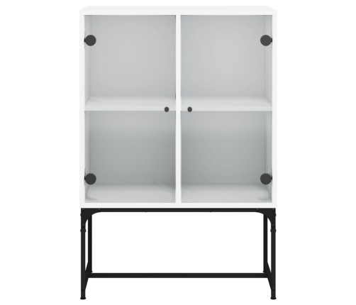 Armario auxiliar con puertas de vidrio blanco 69x37x100 cm