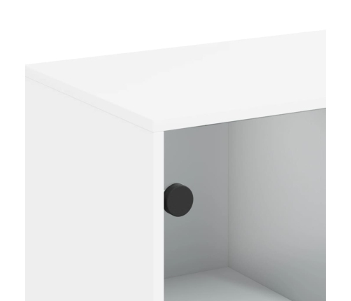 Armario auxiliar con puertas de vidrio blanco 69x37x100 cm