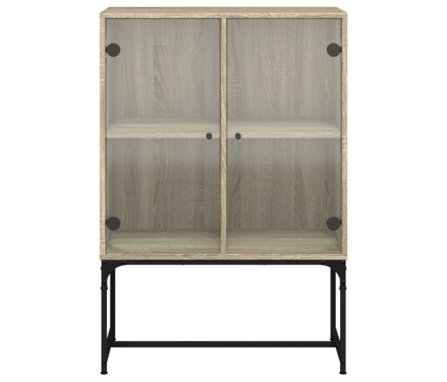 Armario auxiliar puertas de vidrio roble Sonoma 69x37x100 cm