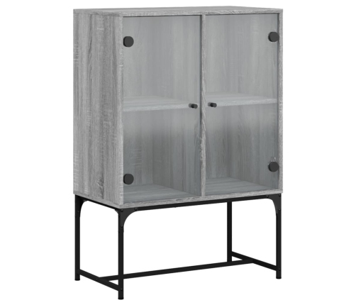 Armario auxiliar puertas de vidrio gris Sonoma 69x37x100 cm