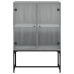 Armario auxiliar puertas de vidrio gris Sonoma 69x37x100 cm