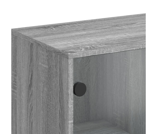 Armario auxiliar puertas de vidrio gris Sonoma 69x37x100 cm