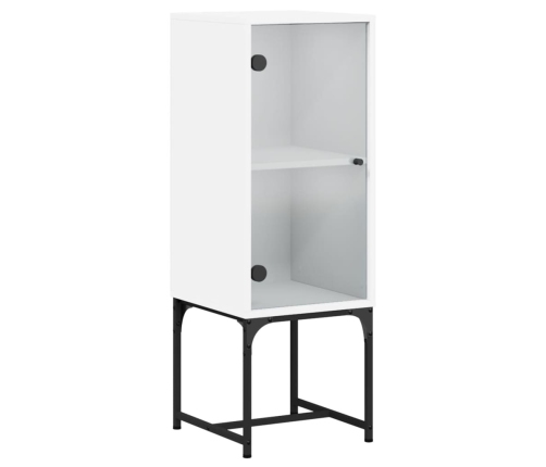 Armario auxiliar con puerta de vidrio blanco 35x37x100 cm