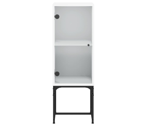 Armario auxiliar con puerta de vidrio blanco 35x37x100 cm