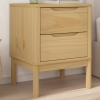 Mesita de noche FLORO madera de pino marrón cera 45x39x57 cm