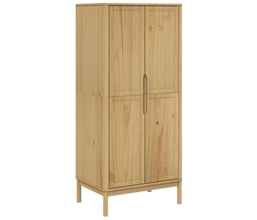 Armario FLORO madera maciza de pino marrón cera 77x53x171 cm