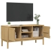 Mueble de TV FLORO madera maciza pino marrón cera 114x43x55 cm