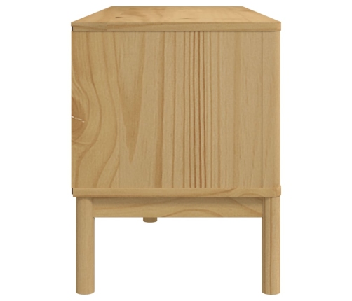 Mueble de TV FLORO madera maciza pino marrón cera 114x43x55 cm