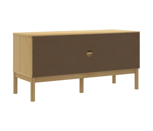 Mueble de TV FLORO madera maciza pino marrón cera 114x43x55 cm