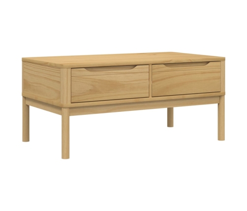 Mesa de centro FLORO madera de pino marrón cera 99x55,5x45 cm