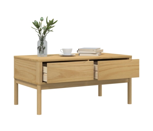 Mesa de centro FLORO madera de pino marrón cera 99x55,5x45 cm