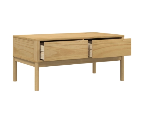 Mesa de centro FLORO madera de pino marrón cera 99x55,5x45 cm