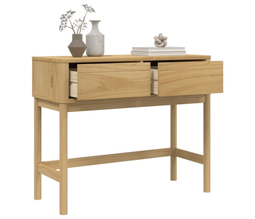 Mesa consola FLORO madera maciza de pino marrón 89,5x36,5x73 cm