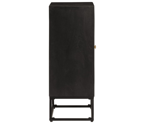 Aparador de hierro y madera maciza de mango negro 55x30x76 cm