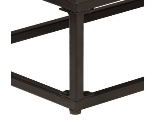 Aparador de hierro y madera maciza de mango negro 55x30x76 cm